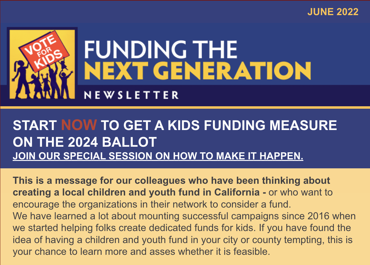 Funding the Next Generation Newsletter